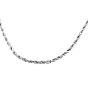 Braided Rope Necklace 30 Inches in Stainless Steel 25.50 Grams